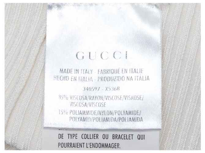 Gucci gerippter Cardigan Weiß Größe US M - Ansicht 7