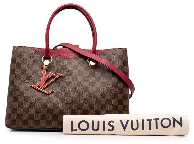 Borsa Louis Vuitton Damier Ebene Riverside Marrone - vista 7