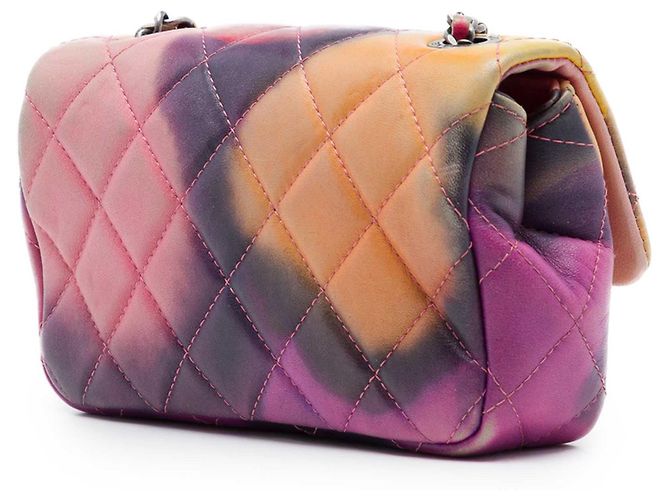 Borsa a tracolla Chanel Extra Mini Quilted Lambskin Flower Power Single Flap Rosa - vista 2