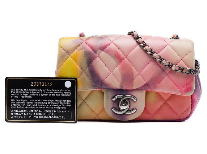 Borsa a tracolla Chanel Extra Mini Quilted Lambskin Flower Power Single Flap Rosa - vista 8