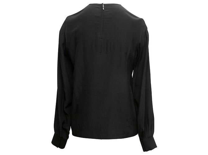 Haut noir en soie avec perles synthétiques Dolce & Gabbana Taille IT 40 - vue 4