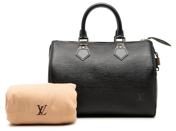 Borsa Boston Louis Vuitton Epi Speedy 25 Nera Nero - vista 9