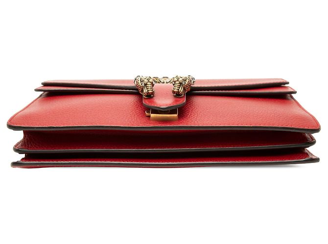 Borsa a tracolla Gucci Dionysus Medium in pelle di vitello rossa Rosso - vista 3