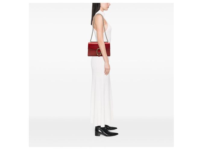 Borsa a tracolla Gucci Dionysus Medium in pelle di vitello rossa Rosso - vista 6