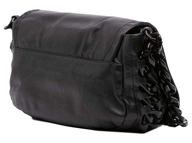 Borsa a tracolla Chanel Modern Chain Flap in vitello nero con rhodoide - vista 2