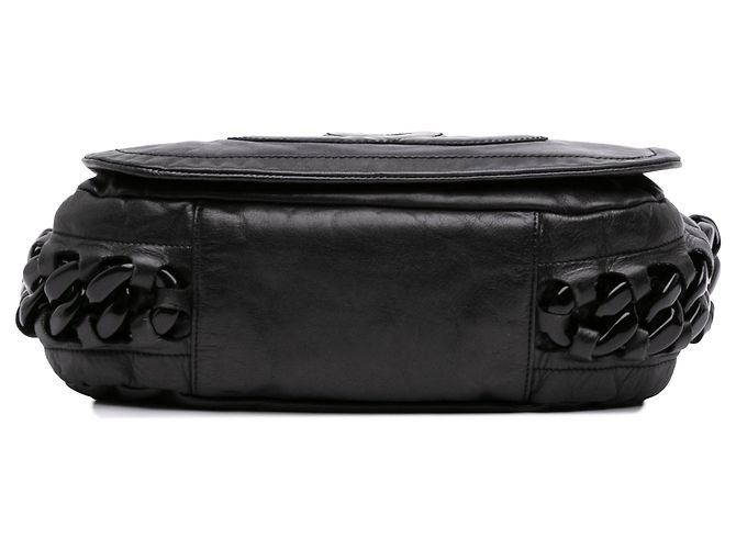 Borsa a tracolla Chanel Modern Chain Flap in vitello nero con rhodoide - vista 3