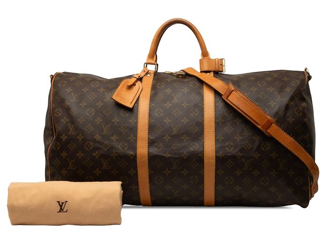 Borsa da viaggio Louis Vuitton Monogram Keepall Bandouliere 60 Marrone - vista 10