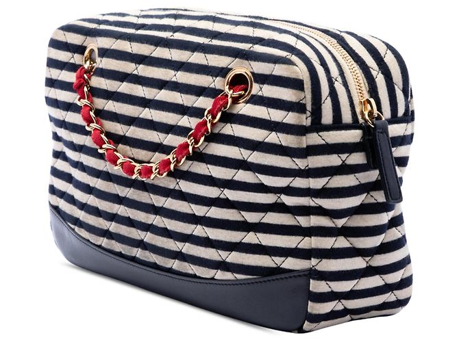 Borsa camera Coco Sailor Chanel in jersey trapuntato e pelle d'agnello nera Nero - vista 2