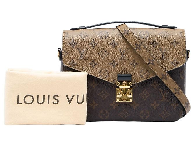 Borsa Louis Vuitton Monogram Reverse Pochette Metis Marrone - vista 6