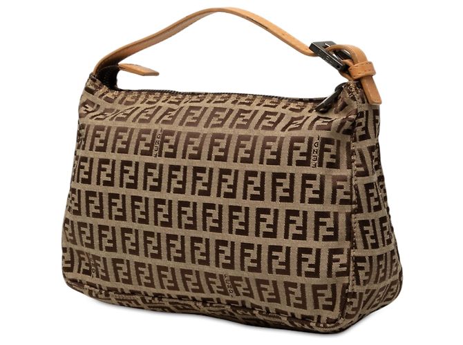 Borsa a mano Fendi Zucchino Canvas Beige - vista 2