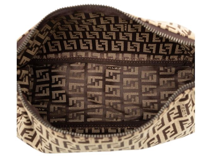 Borsa a mano Fendi Zucchino Canvas Beige - vista 4