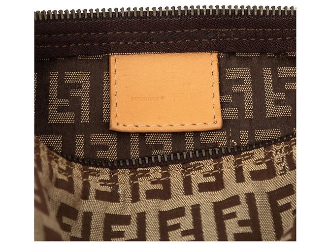 Borsa a mano Fendi Zucchino Canvas Beige - vista 5