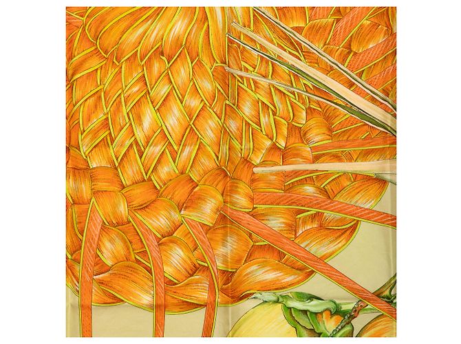 Foulard di seta Hermès Jardin Creole Arancione 90 - vista 2