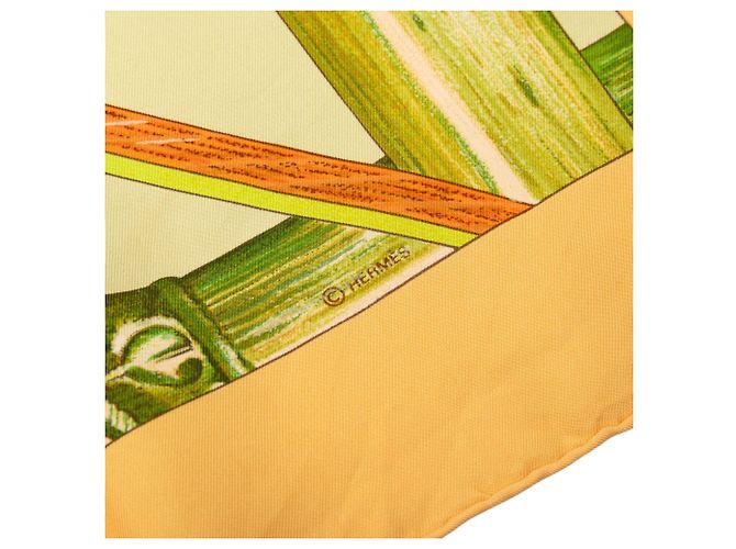 Foulard di seta Hermès Jardin Creole Arancione 90 - vista 5
