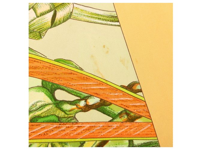 Foulard di seta Hermès Jardin Creole Arancione 90 - vista 7