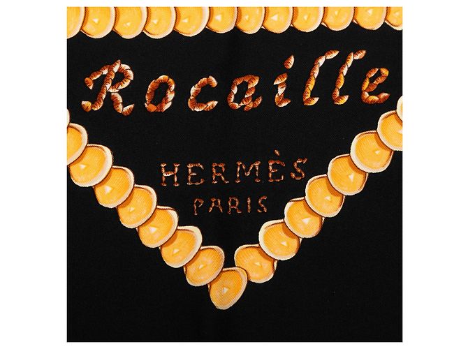 Pañuelo de seda Hermès Rocaille Negro 90 - vista 3