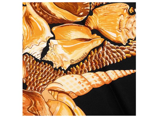 Pañuelo de seda Hermès Rocaille Negro 90 - vista 6