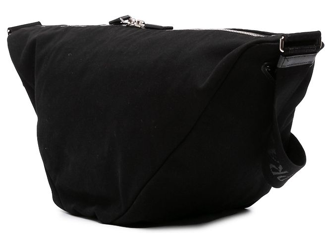 Borsa a tracolla Prada in tela Canapa con logo triangolare nera Nero - vista 2