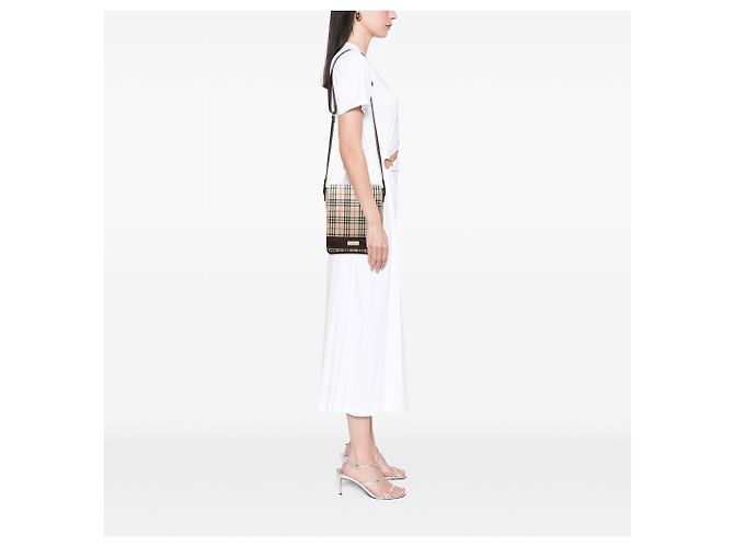 Borsa a tracolla Burberry House Check Canvas Beige - vista 6