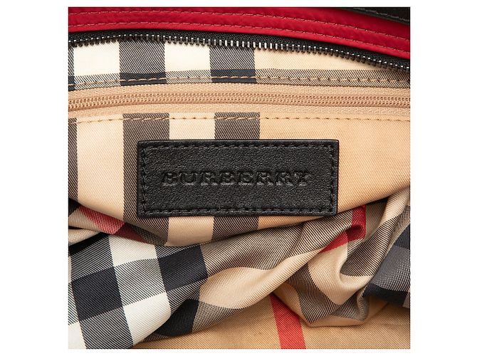 Borsa Tote Buckleigh Burberry in nylon rosso - vista 5
