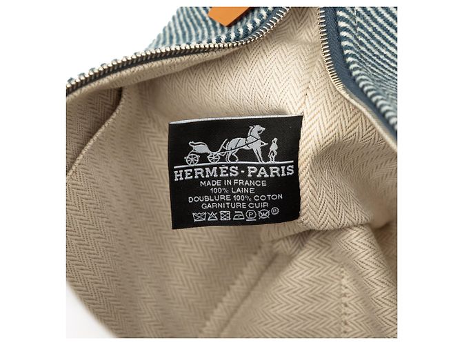 Hermès Small Wool Bride A Brac H Natte Case Vanity Bag Blau - Ansicht 5