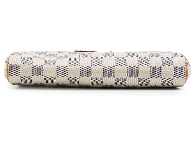 Borsa Louis Vuitton Damier Azur Eva Satchel Bianca Bianco - vista 3