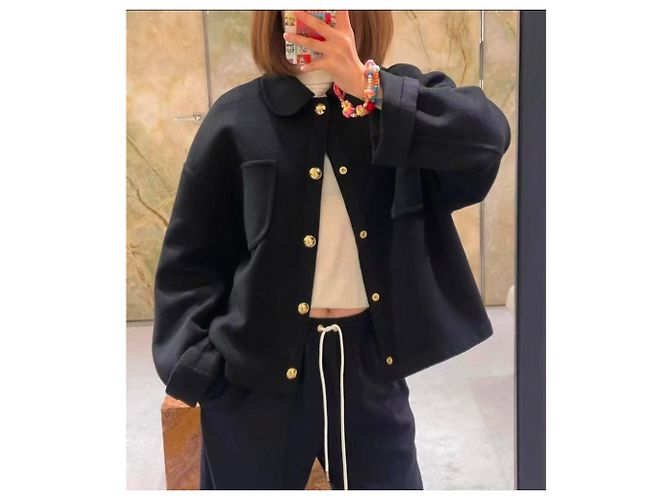 Abrigo Céline de cachebra negro talla 36 - vista 5