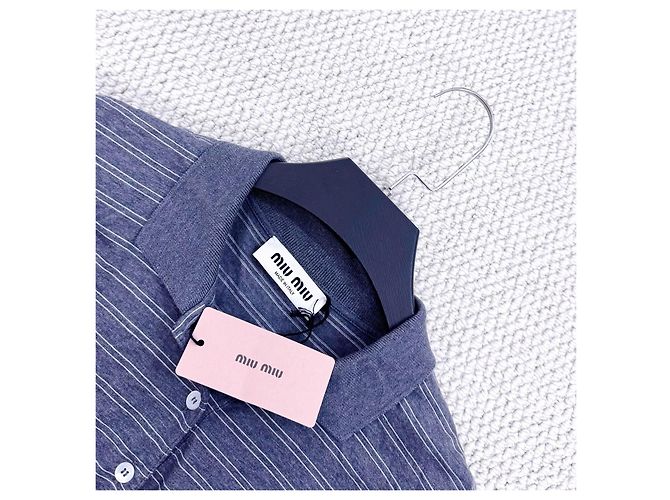 Polo de manga larga Miu Miu SS25 de algodón a rayas Multicolor - vista 3