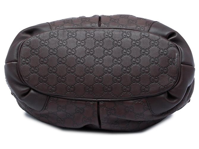 Borsa Satchel Gucci Guccissima Sukey Marrone - vista 3