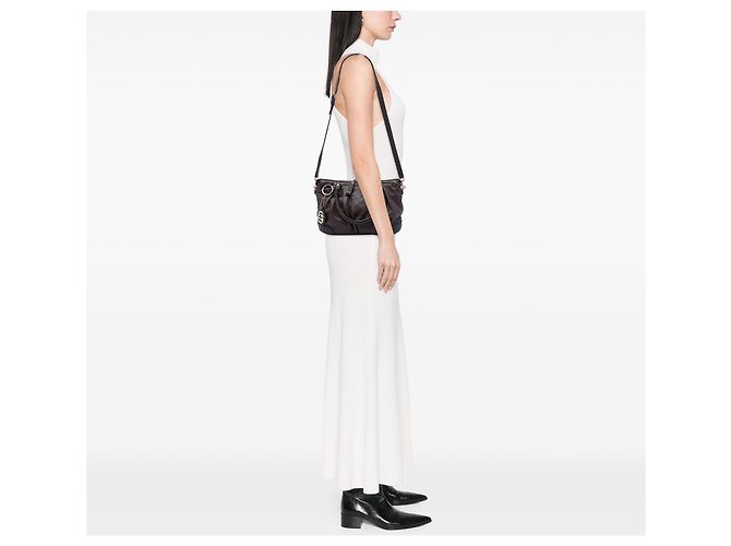 Borsa Satchel Gucci Guccissima Sukey Marrone - vista 6