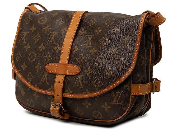 Borsa a tracolla Louis Vuitton Monogram Saumur 25 Marrone - vista 2