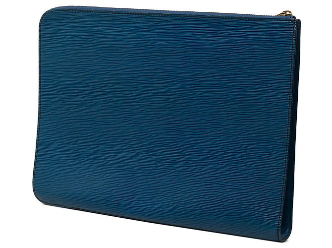 Borsa business portfolio Louis Vuitton Epi Poche Documents Blu - vista 2