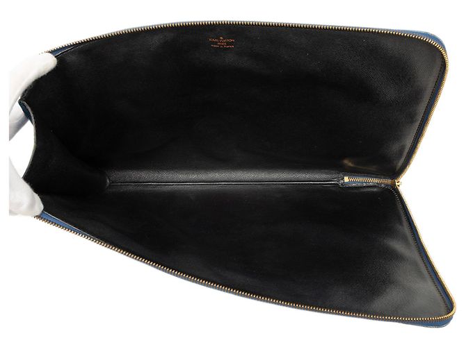 Borsa business portfolio Louis Vuitton Epi Poche Documents Blu - vista 4