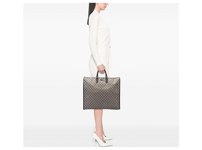 Borsa Tote Gucci GG Supreme Beige - vista 6