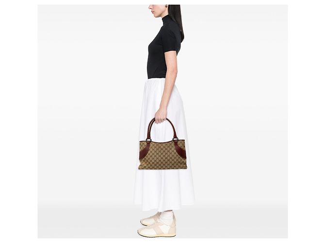 Borsa Tote Gucci GG Canvas beige - vista 6