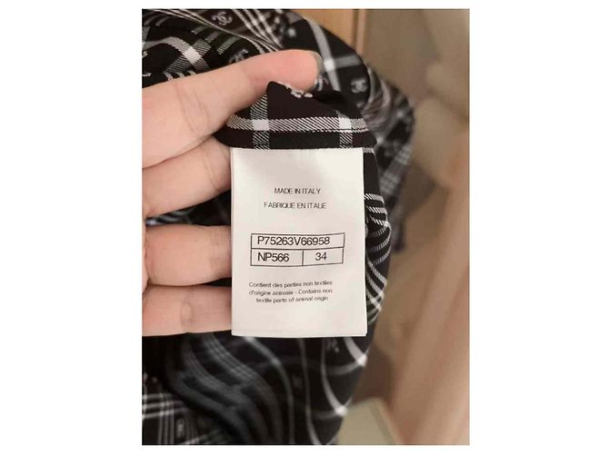 Chanel Baumwollkleid Mehrfarbig Größe 34 Mehrfarben - Ansicht 3
