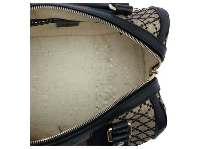 Borsa Boston Satchel Gucci Small Diamante Canvas Web Beige - vista 4