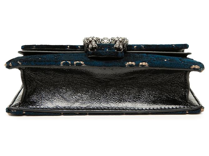 Borsa a tracolla Mini GG Velvet Dionysus Gucci Blu - vista 3