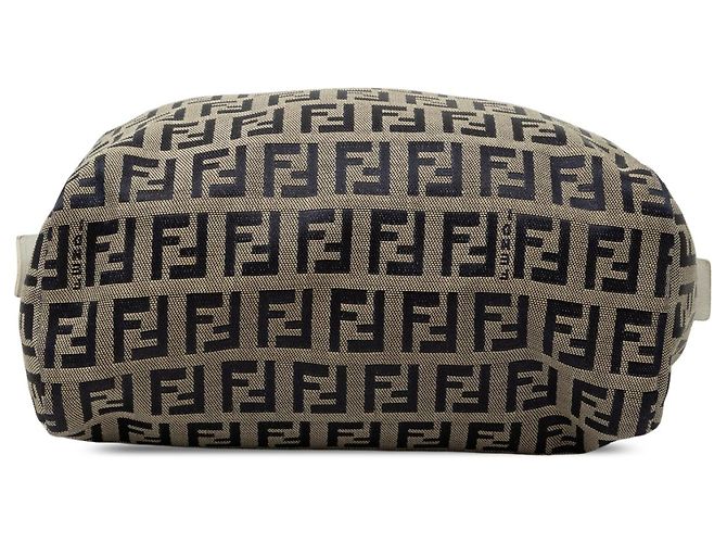Borsa a mano Fendi Mini Zucchino Canvas Beige - vista 3