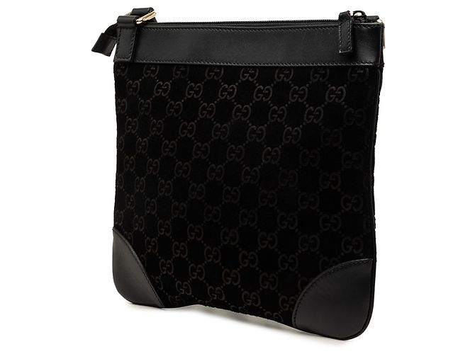 Borsa a tracolla Gucci GG in camoscio nero - vista 2