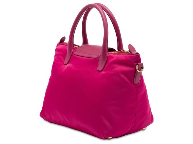 Bolsa Prada em Tessuto com acabamento em Saffiano Rosa - vista 2