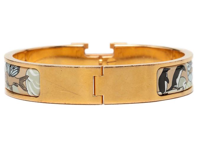 Bracciale Hermès Clic H PM stretto in smalto blu Dans Les Nuages - vista 3