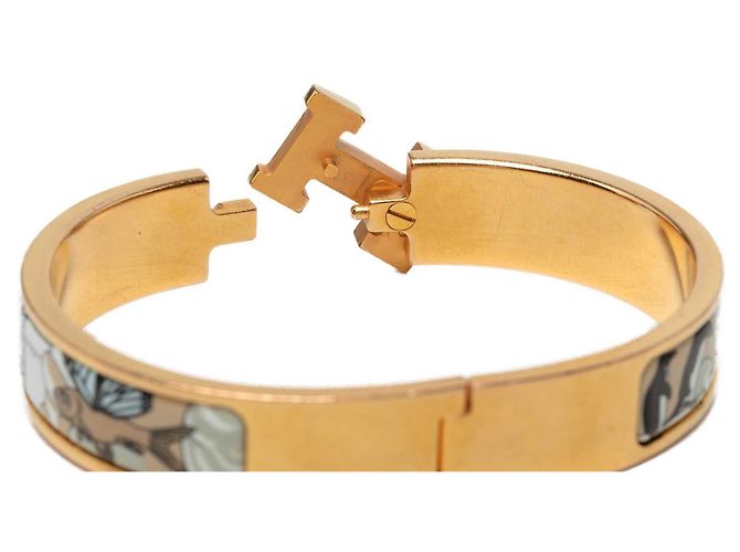 Bracciale Hermès Clic H PM stretto in smalto blu Dans Les Nuages - vista 5