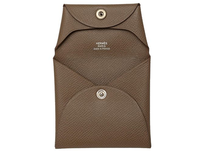 Hermès Bastia Münzbeutel aus Epsom Leder Braun - Ansicht 4
