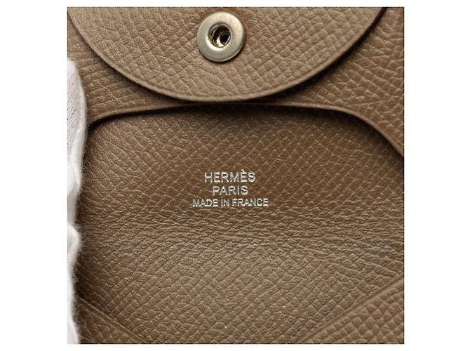Hermès Bastia Münzbeutel aus Epsom Leder Braun - Ansicht 6