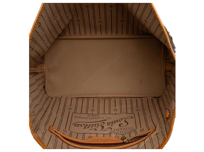 Borsa Tote Louis Vuitton Monogram Neverfull MM Marrone - vista 4