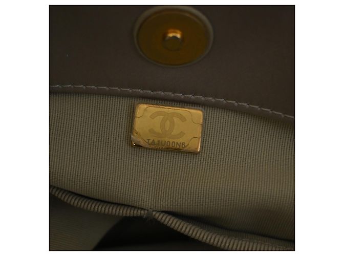Borsa Shopping Satchel Chanel in Nylon Matelassé e Grosgrain Grigia Grigio - vista 6