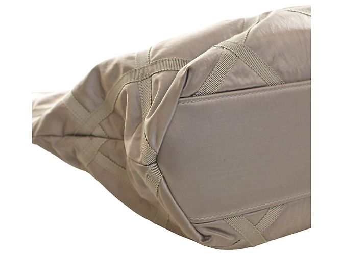 Borsa Shopping Satchel Chanel in Nylon Matelassé e Grosgrain Grigia Grigio - vista 9