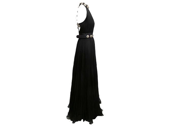 Vestido de seda estilo griego adornado Alexander McQueen negro Talla IT 42 - vista 3