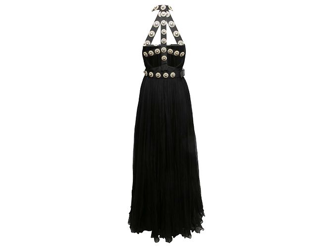 Vestido de seda estilo griego adornado Alexander McQueen negro Talla IT 42 - vista 4